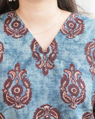 Indigo big buta printed kurta