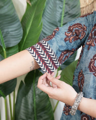 Indigo big buta printed kurta