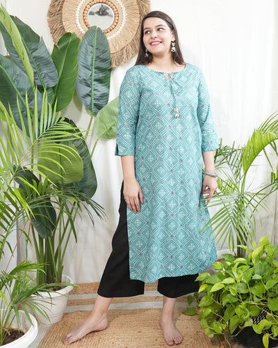 Ferozi Bandhini jaal muslin silk kurta