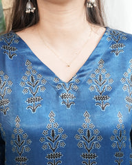 Premium modal indigo floral kurta