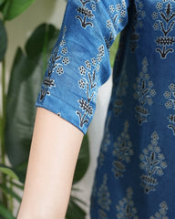 Premium modal indigo floral kurta