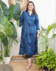 Indigo Rayon Aline kurta