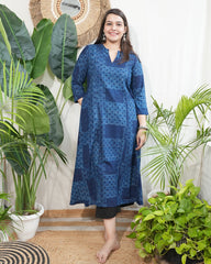 Indigo Rayon Aline kurta