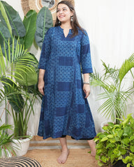 Indigo Rayon Aline kurta