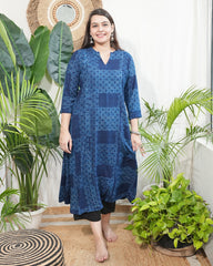 Indigo Rayon Aline kurta