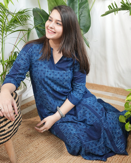 Indigo Rayon Aline kurta