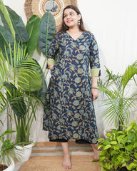 Peacock Green floral kurta