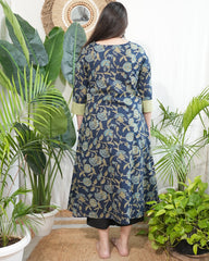 Peacock Green floral kurta