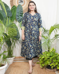Peacock Green floral kurta
