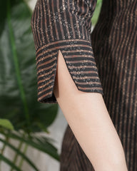Brown geometric bagru Aline kurta