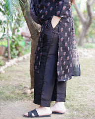 Black flower chanderi full suit set
