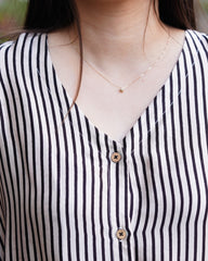 Cream lines modal silk shirt