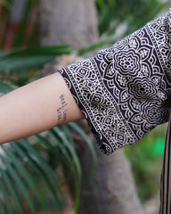 Cream lines modal silk shirt