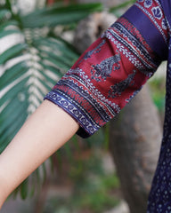 Indigo digital printed muslin silk short kurti