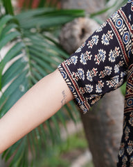 Black ajrakh Modal silk Shirt