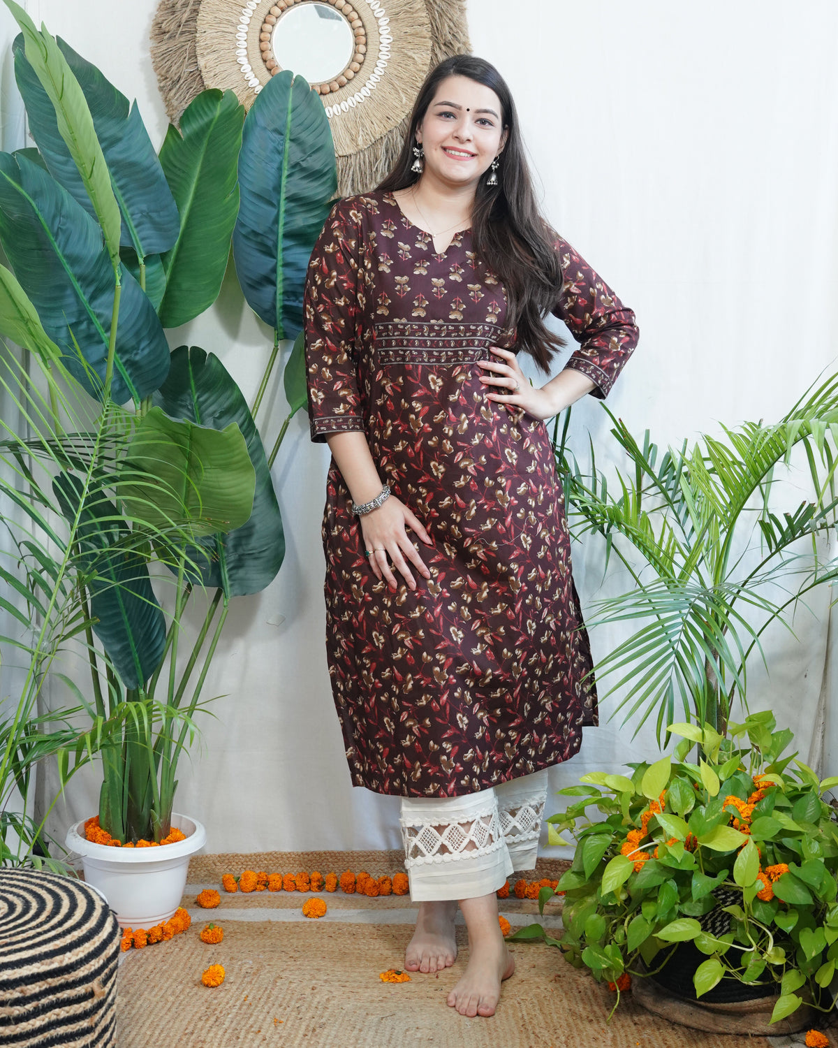 Coca-Cola floral yoke kurta