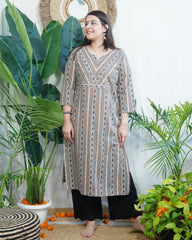 White lines Officewear Kurta