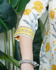 Cream floral Kurta