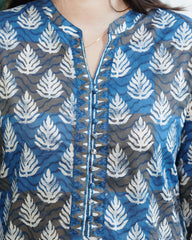 Blue Leaf Kurta