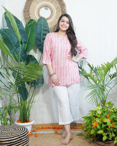 Blush Pink Printed Kurti