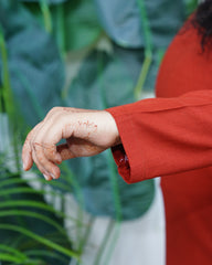 Rust kullu border woollen short kurti