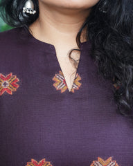 Dark brown Kullu Woollen kurta