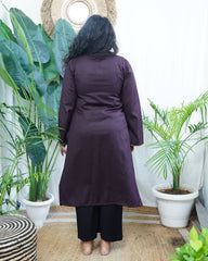 Dark brown Kullu Woollen kurta