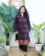 Dark brown Kullu Woollen kurta