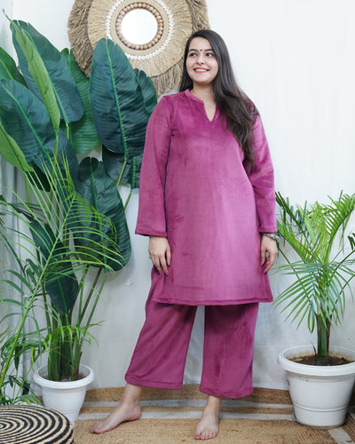 Blush Pink Imported woollen coord set