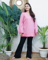 Pink Woollen short kurti