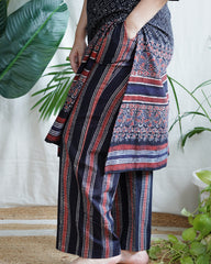 Black designer ajrakh print coord set