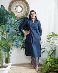 Navy blue basic lines coord set
