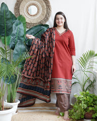 Black Minar Cotton Dupatta (Dupatta only)