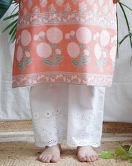 Peach Floral Grace Kurta