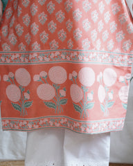 Peach Floral Grace Kurta