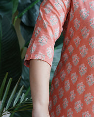 Peach Floral Grace Kurta