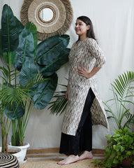 Cream Lines officewear Kurta