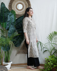 Cream Lines officewear Kurta