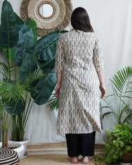 Cream Lines officewear Kurta