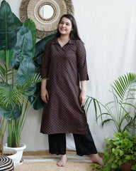Black Geometric Grace Kurta