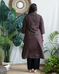 Black Geometric Grace Kurta