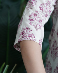 White floral lacework kurta