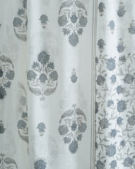 Grey floral print mulmul dupatta