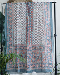 Soft Sky floral print cotton dupatta