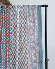 Soft Sky floral print cotton dupatta