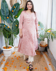 Pink Bandhini Aline kurta