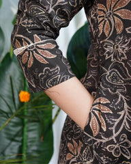 Brown Floral Aline kurta