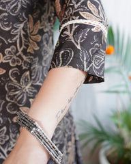 Brown Floral Aline kurta
