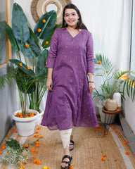 Purple Georgette Aline kurta with lining