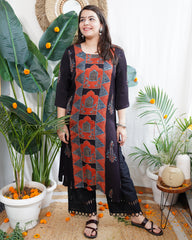 Black Minar panel kurta